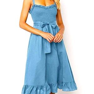 Blue cottage core style dress